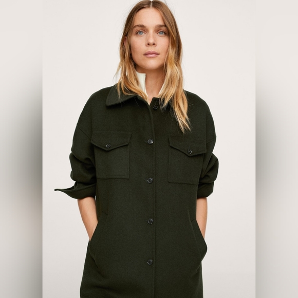 MANGO Wool Blend Overshirt - Picture 2 of 6